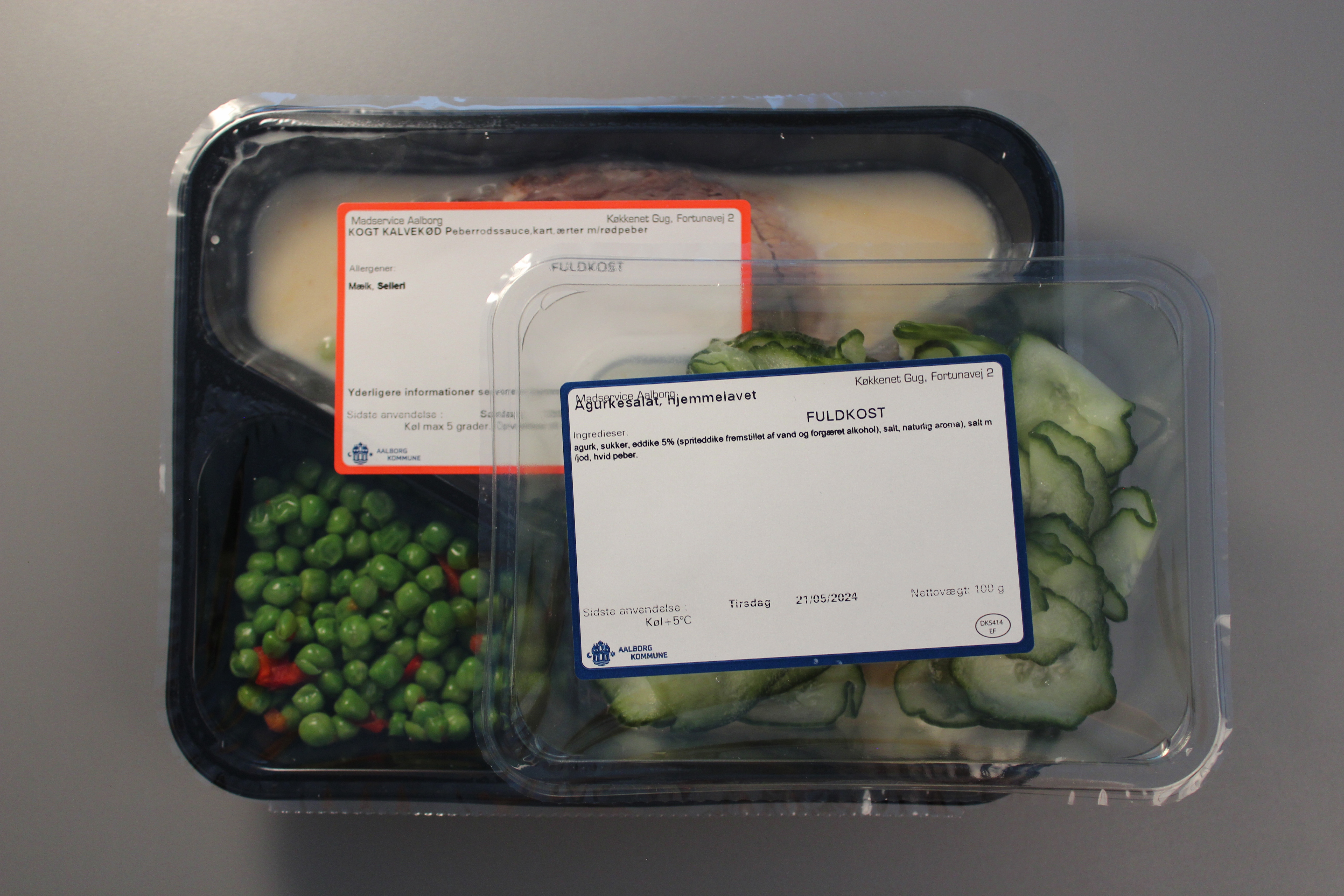 Eksempel på bakke med mad