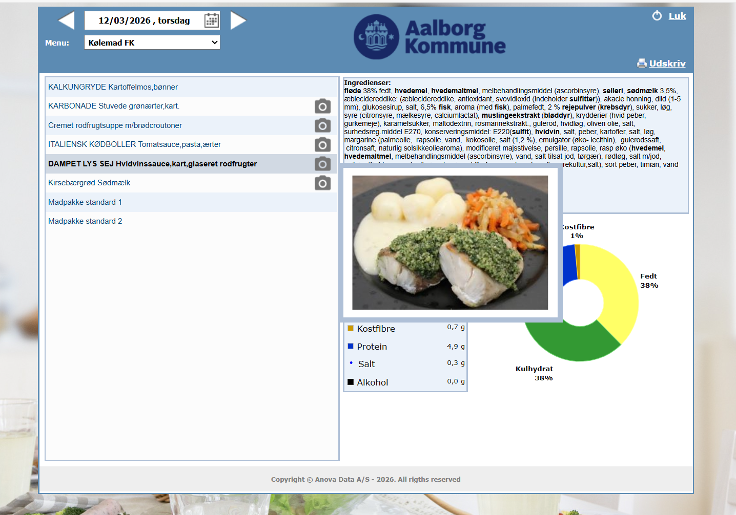 Se menuer i Anova Webmenu